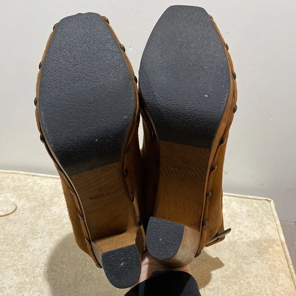 Castaner Brown Suede Platform Clog Mule Size 39